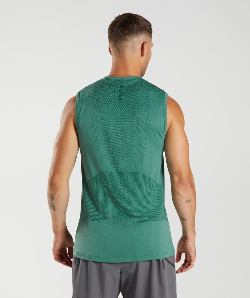 Men's Gymshark Apex Seamless Tanks Green | NZ 3RHOGV